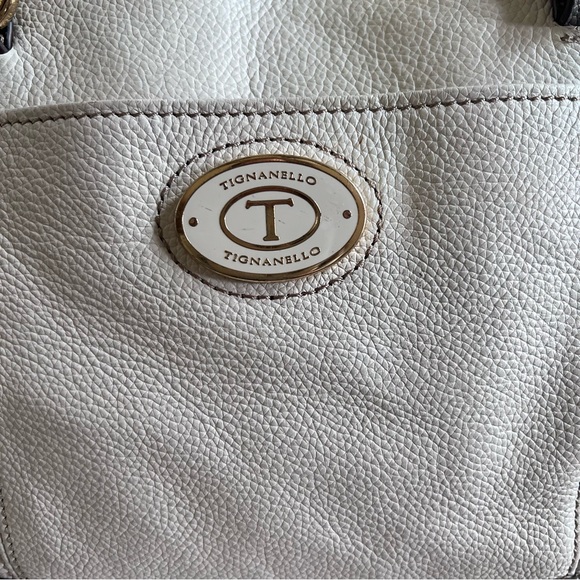 Tignanello 3 tone natural leather shoulder bag removable strap multi-pocket 💕 - Picture 2 of 11